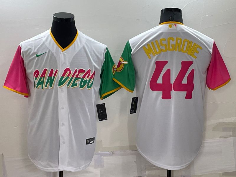 Men San Diego Padres #44 Musgrove White City Edition Game Nike 2022 MLB Jersey->san diego padres->MLB Jersey